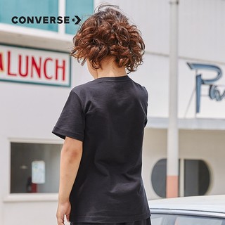 匡威（Converse） 儿童装男童t恤夏季大童星标短袖上衣纯棉小女孩外穿打底衫 正黑色-彩标 120(6)