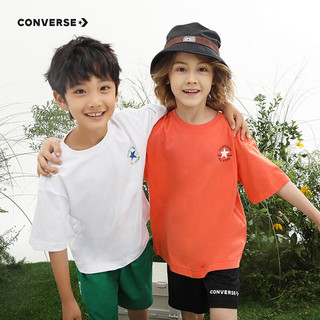 匡威（Converse） 儿童装男童t恤夏季大童星标短袖上衣纯棉小女孩外穿打底衫 22SU新-珊瑚色 110S(4)