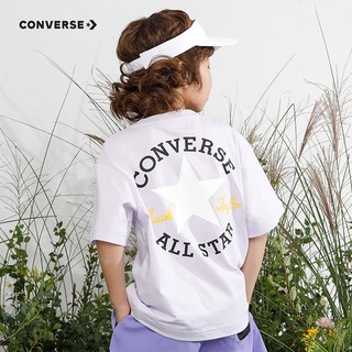 匡威（Converse） 儿童装男童t恤夏季大童星标短袖上衣纯棉小女孩外穿打底衫 兰花紫（背后黑白标）） 130(7)