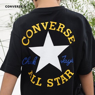 匡威（Converse） 儿童装男童t恤夏季大童星标短袖上衣纯棉小女孩外穿打底衫 22SU新-正黑色 160L(XL)