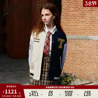 Teenie Weenie小熊2024春季时尚韩版学院风撞色棒球外套上衣女 撞色 170/L