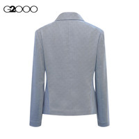 G2000【可机洗】G2000女装SS24商场柔软舒适双排扣百搭休闲西服 双色斜纹布-灰蓝色休闲西装24寸 36