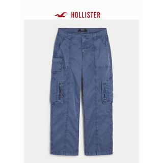 HOLLISTER24春夏辣妹低腰百搭宽松工装裤长裤 女 355838-1 蓝色 2