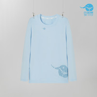 小蓝象（hinos）儿童排汗速干睡衣t恤男女童运动纯色上衣家居服可外穿 石墨蓝-上衣排汗 160