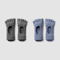 Bananain 蕉内 氧气501Dry Pro女士分趾袜五指袜子防滑瑜伽抗菌防臭短筒夏季2双 青木灰+蓝石灰 34-36