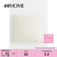 H&M HOME居家布艺新款靠垫隐形拉链棉质帆布靠垫套1043564 白色 40x40