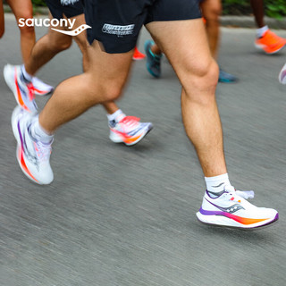 Saucony索康尼啡速4跑鞋男24年春减震马拉松训练竞速跑步鞋运动鞋 白黑 42.5