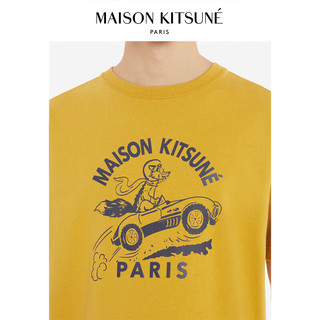 Maison Kitsune 男女同款 SS24春夏赛车狐狸印花圆领T恤 P891【姜黄色】 M