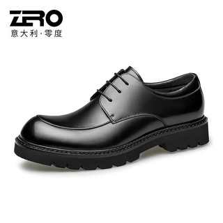 零度【】男士皮鞋商务正装德比鞋职场办公真皮鞋子男-599 D1223622黑色 43