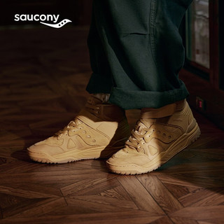 Saucony索康尼CROSS 90MID高帮板鞋男24春季真皮牛皮运动鞋子 卡基4【高帮】 38