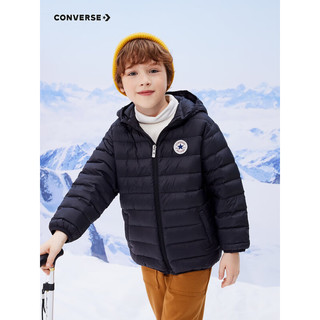 匡威（Converse）匡威儿童装男女童冬季轻连帽羽绒服儿童新年红色保暖外套 正黑色 160/76