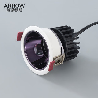 ARROW箭牌照明LED筒灯家用筒射灯洗墙灯花灯嵌入式灯具 17 12W-4000K -亮黑