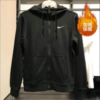 耐克（NIKE）外套男装春秋款新款运动服针织加绒保暖连帽上衣夹克905231-010 905231-010黑色内里加绒