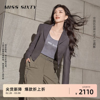 MISS SIXTY江疏影同款2024春季新款呢外套女气质高级感垫肩小西装