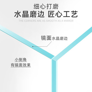 鱼麒麟背滤过滤卧室客厅家用淡海水通用玻璃鱼缸珊瑚小丑鱼水族箱30cm 裸缸300*300*300mm(厚度5mm)