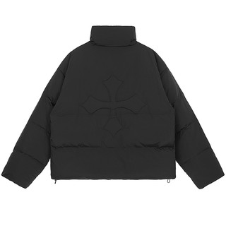 CLIMAX VISION新国标90绒立体十字架羽绒服外套男加厚保暖面包服 黑色 XL