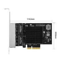 乐扩 4口2.5G网卡PCI-ERJ45电口服务器电竞自适应千兆网络适配器软路由PEX无盘启动