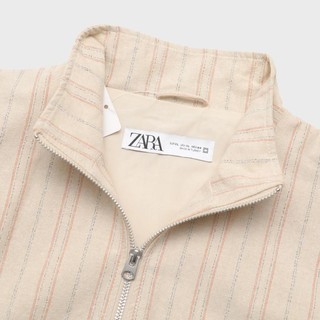 ZARA 男士经典条纹拼色防风长袖外套