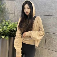 耐克（NIKE）卫衣女装春秋款运动服针织连帽休闲上衣套头衫DM6418-200 DM6418-200奶咖刺绣小标 L