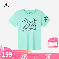 NIKE JORDAN 耐克AJ童装男童短袖T恤2024夏季儿童印花上衣 叶栅色 160/76(L)