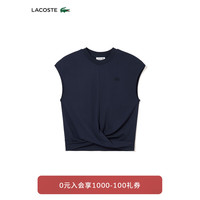 法国拉科斯特 LACOSTE女装24休闲宽松纯色无袖个性设计T恤TF3847 166/藏青色 38/165