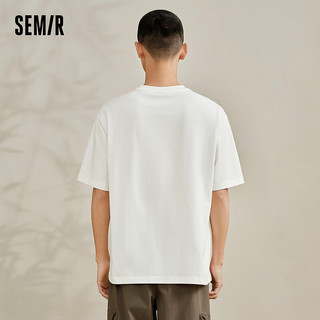 森马（Semir）观园吉联名短袖T恤男2024夏季潮流精致刺绣上衣宽松休闲 本白10102 165/84A/S