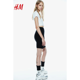 H&M2024春季女装短T恤1201712 白色 155/76A