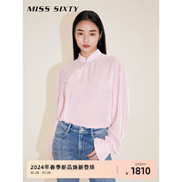 MISS SIXTY2024春季新年系列衬衫女新中式立领纯色斜门襟 浅粉 M