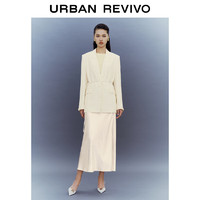 UR2024春季女装时尚简约通勤廓形单排扣西装外套UWG140033 本白 L
