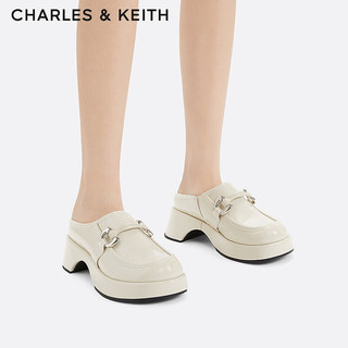 CHARLES & KEITH CHARLES&KEITH24春季甜酷穆勒拖包头厚底拖鞋女CK1-70580219 粉白色Chalk 39