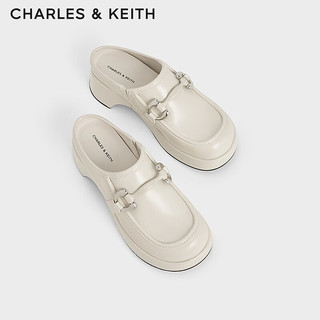 CHARLES & KEITH CHARLES&KEITH24春季甜酷穆勒拖包头厚底拖鞋女CK1-70580219 粉白色Chalk 39