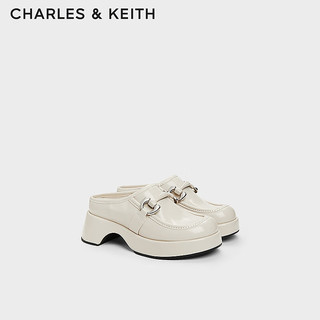 CHARLES & KEITH CHARLES&KEITH24春季甜酷穆勒拖包头厚底拖鞋女CK1-70580219 粉白色Chalk 39