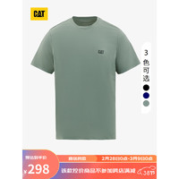 CAT卡特24春夏男经典简约标准logo印花T恤 青绿 XS