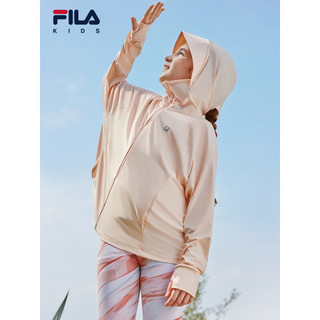 FILA【抗紫外线UPF50+】斐乐童装2024夏小童防晒服男女童外套 春绡粉-LP 165cm