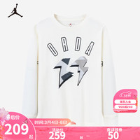 NIKE JORDAN 耐克AJ童装男童长袖T恤纯棉舒适儿童上衣 棉花糖 150/63(M)