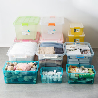 茶花（CHAHUA）透明收纳箱塑料大号整理箱儿童玩具衣服密封箱盒衣物棉被储物箱 50升【白色】 1只装