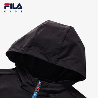 FILA 斐乐 童装儿童运动上衣2024夏季中大童男童连帽梭织外套潮 精雅蓝-BU 170