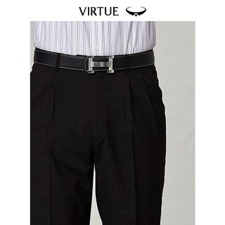 Virtue 富绅 无褶夏季薄款黑色西裤男士宽松商务正装上班工作裤子