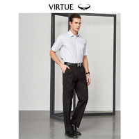 Virtue 富绅 无褶夏季薄款黑色西裤男士宽松商务正装上班工作裤子
