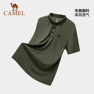 CAMEL 骆驼 户外男速干POLO衫短袖立领山系穿搭休闲运动上衣