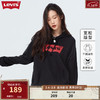 Levi's李维斯女士连帽卫衣经典logo落肩宽松美式复古潮流休闲 黑色 S