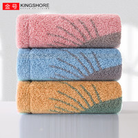 KINGSHORE 金号 纯棉A类长绒棉加厚洗脸毛巾 红蓝黄60*30cm 3条装