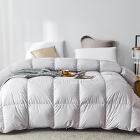 恒源祥95%大朵白鹅绒被芯秋冬加厚保暖防钻绒羽绒被子单双人四季床品 95%鹅绒被-灰色 200*230cm 总重3.9斤
