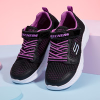 88VIP：SKECHERS 斯凯奇 童鞋透气运动鞋轻便跑步鞋魔术贴休闲鞋664168L-BKPR