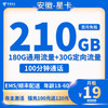 中国电信 安徽星卡 两年19元月租 （210G全国流量+100分钟通话+自助激活）赠电风扇、筋膜抢