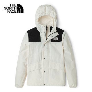 北面（The North Face）冲锋衣男款女款2024春季户外运动休闲上衣舒适防风夹克外套 QLI/米白色 M/170