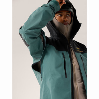 始祖鸟（ARC’TERYX）CTERYX男士冲锋衣 ALPHA SV 阿尔法系列加强版防风雨登山夹克外套 黑绿金标 Dark Magic XS