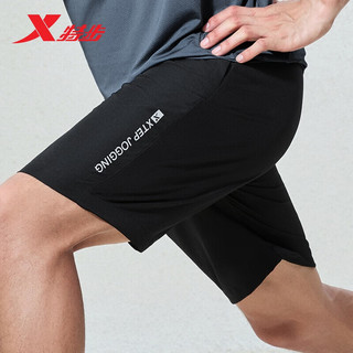 XTEP 特步 男短裤夏季裤透气训练五分裤运动跑步裤878229970140 正黑色 XL