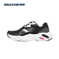 SKECHERS 斯凯奇 老爹鞋女春夏款上新厚底增高女鞋透气轻便运动鞋舒适休闲鞋 896003-BKW 黑色/白色 35