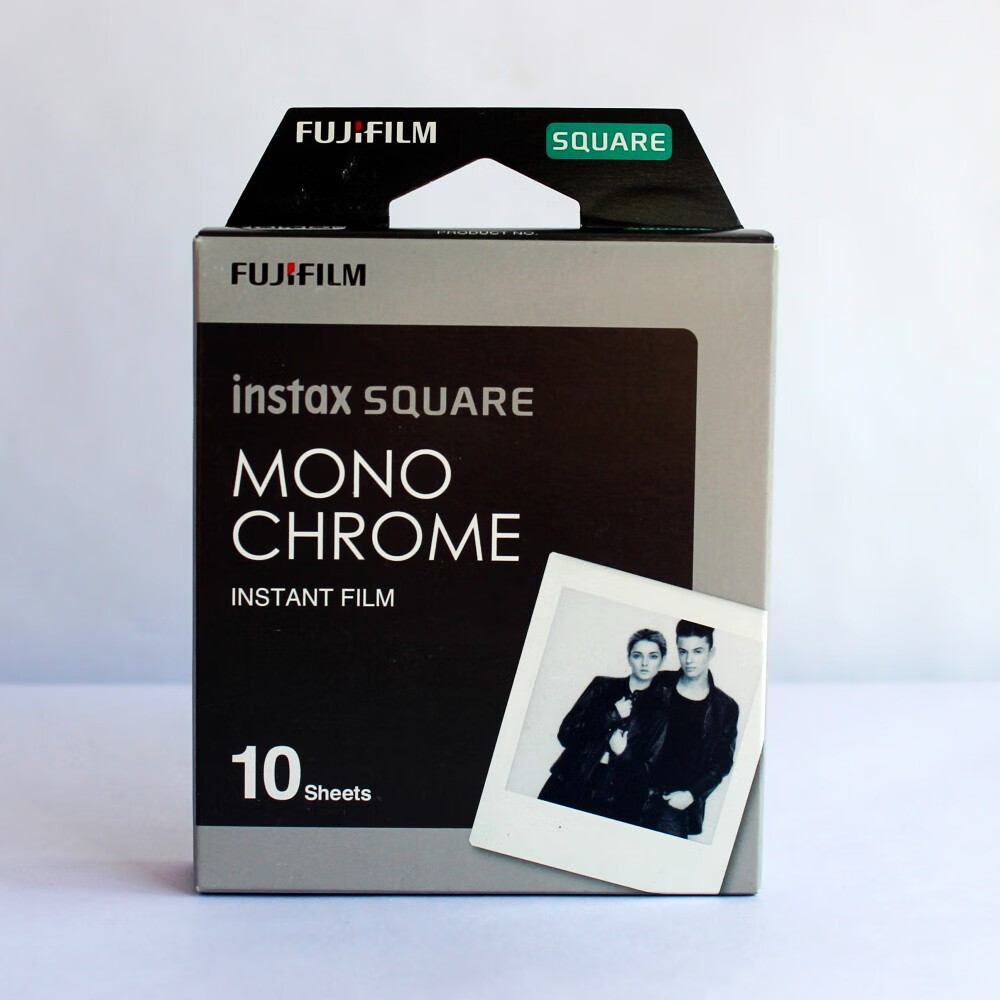 FUJIFILM 富士 一次成像相机正方形拍立得相纸 Square方形 mono黑白时光款10张